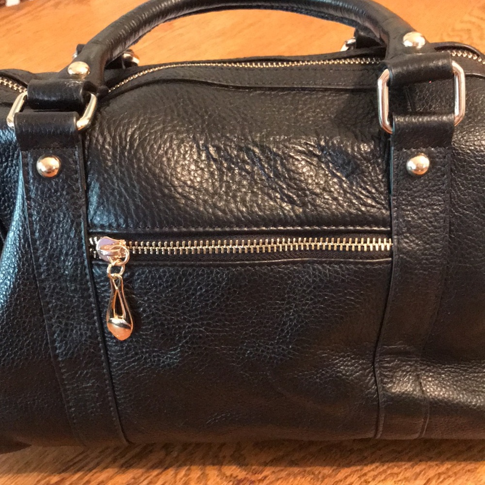 Terzetto Black Leather Satchel - Like New